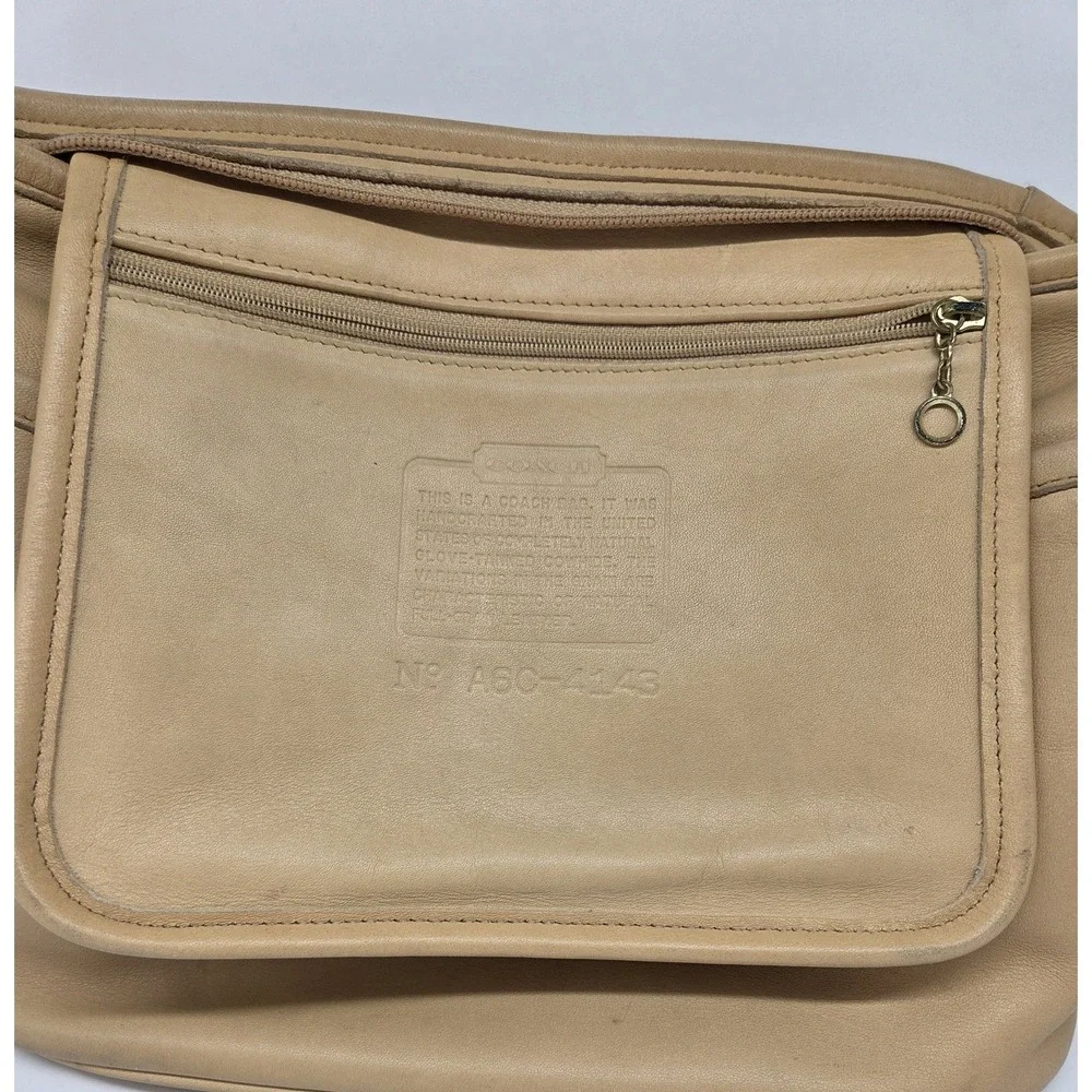Coach 4143 Worth Bag Glove‑Tanned Leather Shoulder Bag Beige Vintage‎ Made USA